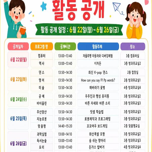 2026. 방과후학교, 맞춤형 프로그램 활동 공개
